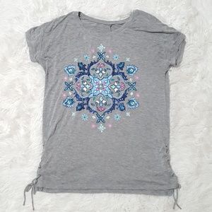Justice Side Lace Up Medallion Top Blue & Gray